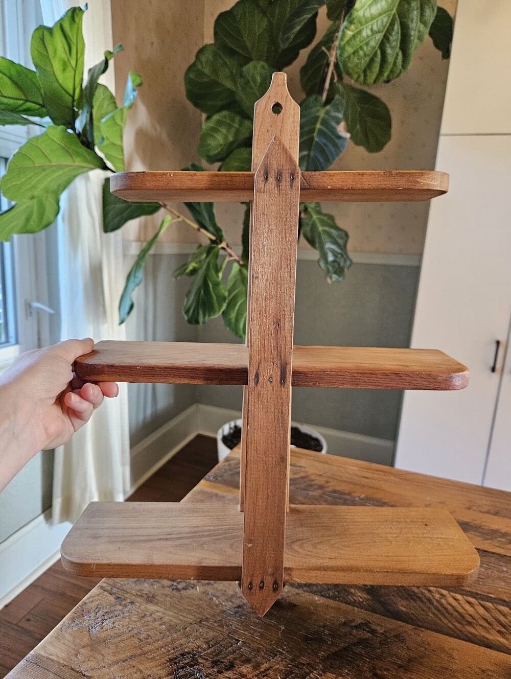 Vintage 3 Tier Wood Shelf